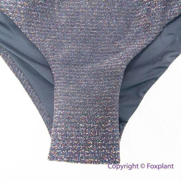 NEW  It’s Now Cool the gathered tie pant bikini bottom black lurex, size M - Picture 3 of 11
